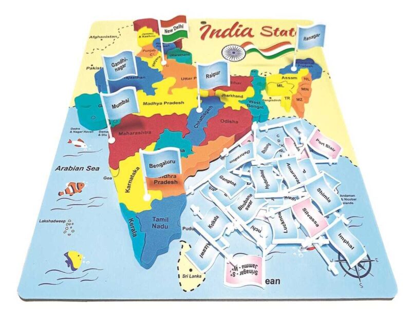 India Map Puzzle with State | Puzzle Game | India Flag