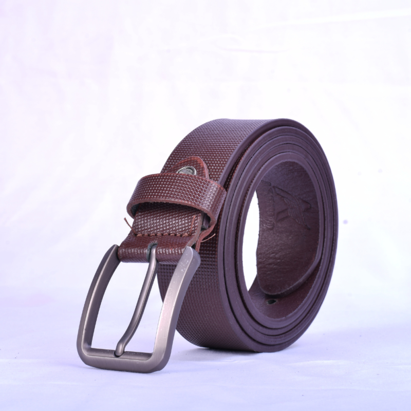 Ascend Dot Exclusive Glossy Full-Grain Genuine Leather Belt for Men & Boys GunMetal Brown