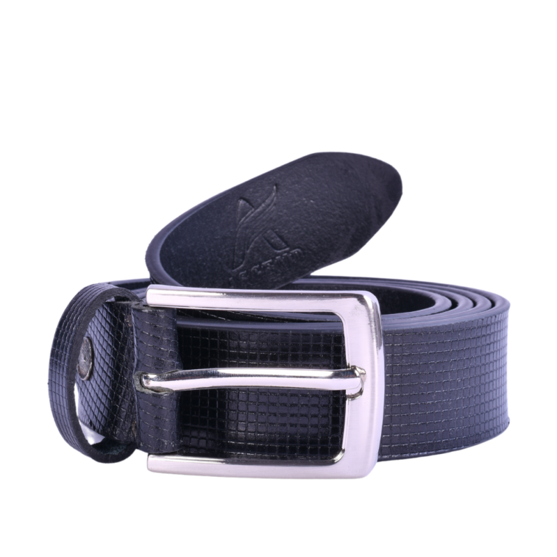 Ascend Box Signature Glossy Full-Grain Genuine Leather Belt for Men & Boys Nickel Black - Image 2