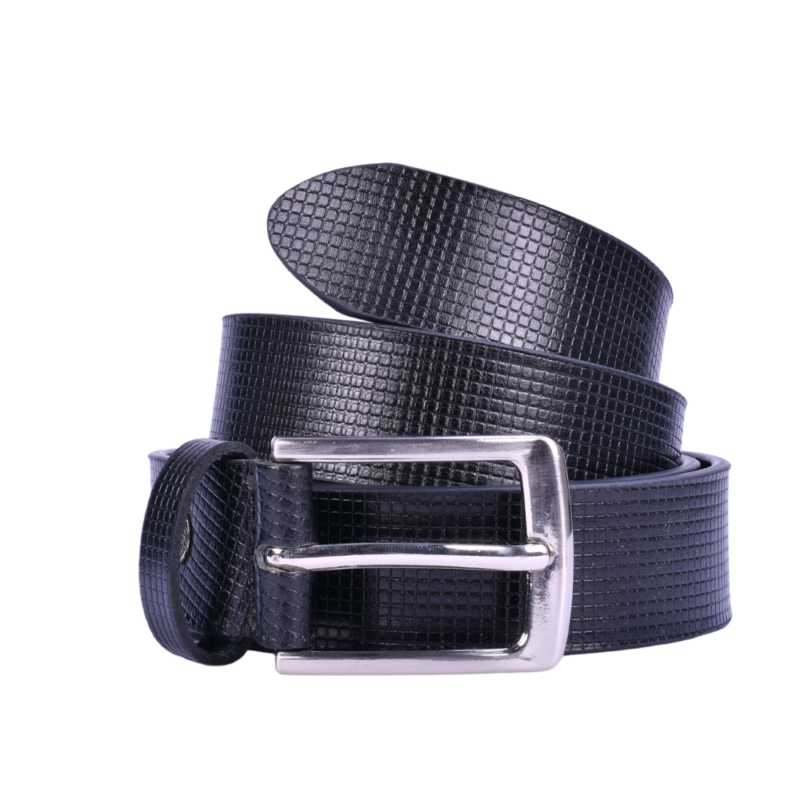 Ascend Box Signature Glossy Full-Grain Genuine Leather Belt for Men & Boys Nickel Black - Image 4