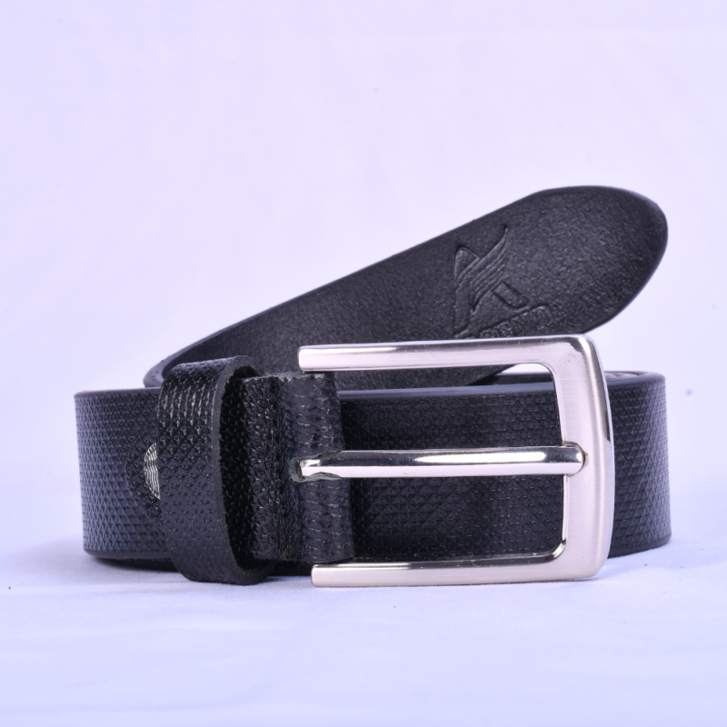 Ascend Cross Premium Glossy Full-Grain Genuine Leather Belt for Men & Boys Nickel Black - Image 3