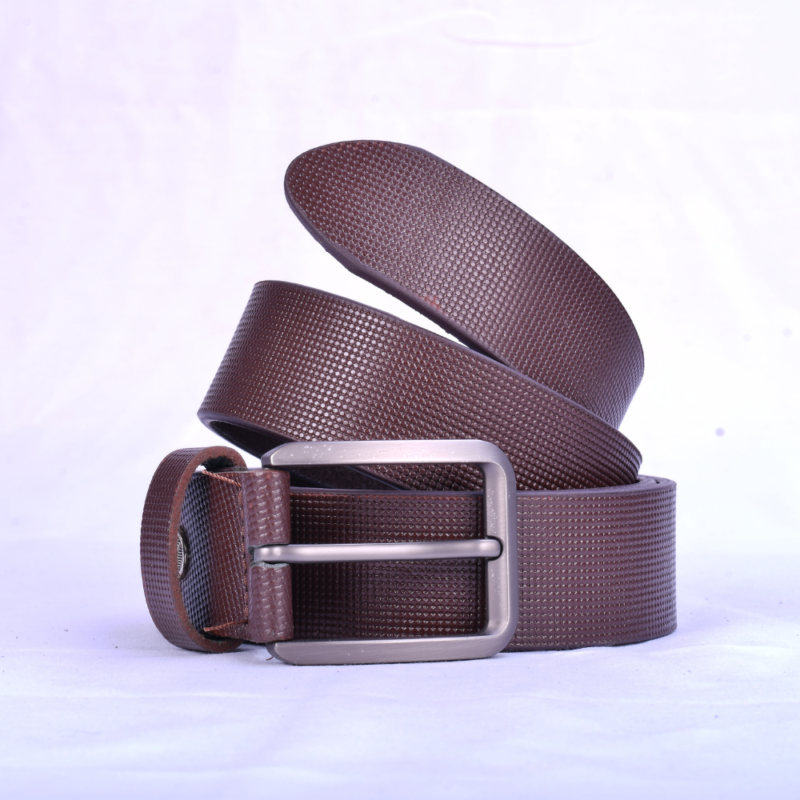 Ascend Dot Exclusive Glossy Full-Grain Genuine Leather Belt for Men & Boys GunMetal Brown - Image 3