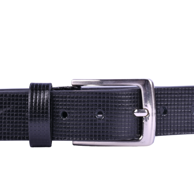 Ascend Box Signature Glossy Full-Grain Genuine Leather Belt for Men & Boys Nickel Black - Image 3