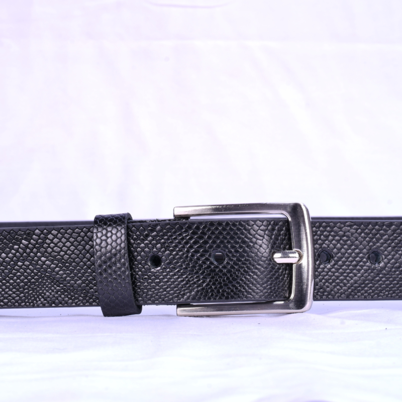 Ascend Snake Luxe Glossy Full-Grain Genuine Leather Belt for Men & Boys Nickel Black - Image 4